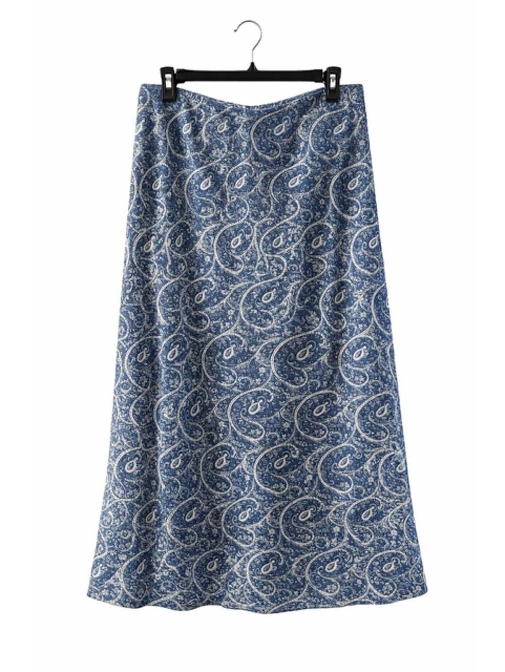 Tommy Hilfiger Blue Paisley Pattern Maxi Skirt Size 16